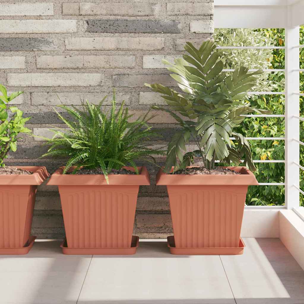 vidaXL Firkantet Blomsterkrukke 24 pcs Mursten Rød 33 x 33 x 26 cm vidaXL Firkantet Blomsterkrukke 24 pcs Mursten Rød 33 x 33 x 26 cm