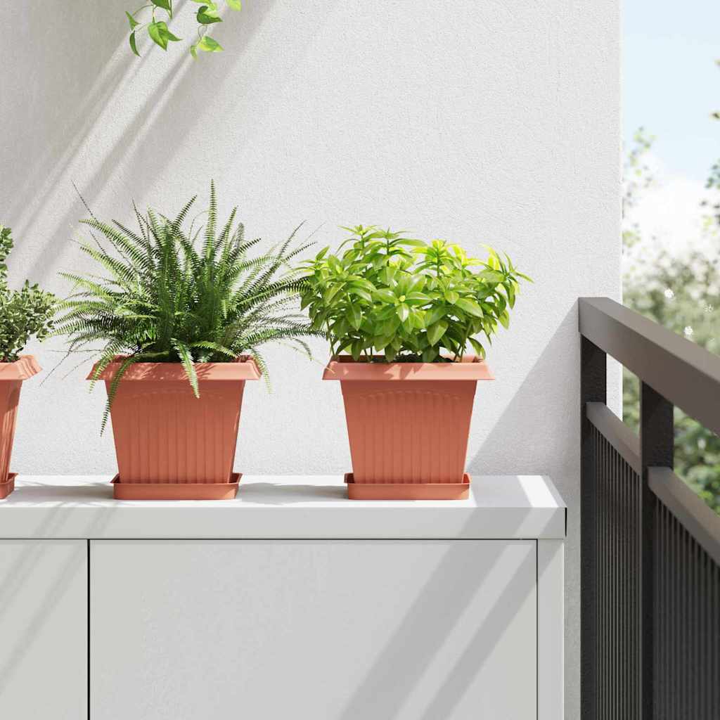 vidaXL Firkantet Blomsterkrukke 6 pcs Mursten Rød 20 x 20 x 16 cm vidaXL Firkantet Blomsterkrukke 6 pcs Mursten Rød 20 x 20 x 16 cm