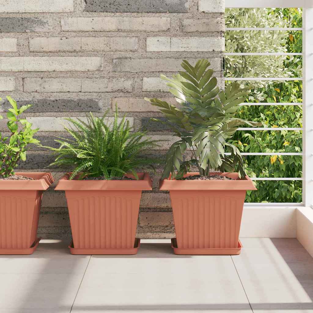 vidaXL Firkantet Blomsterkrukke 6 pcs Mursten Rød 28,5 x 28,5 x 22 cm vidaXL Firkantet Blomsterkrukke 6 pcs Mursten Rød 28,5 x 28,5 x 22 cm