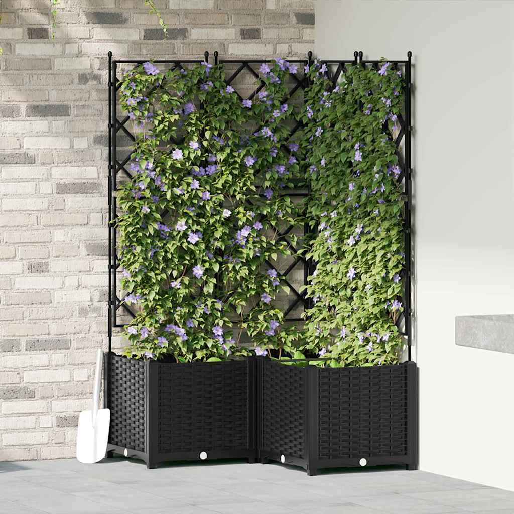 vidaXL Have Blomsterkrukke 3 pcs Sort 80 x 80 x 143 cm Stål vidaXL Have Blomsterkrukke 3 pcs Sort 80 x 80 x 143 cm Stål