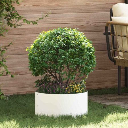 vidaXL Have Blomsterkrukke 5 pcs Hvid 40 x 40 x 20 cm Koldvalset stål