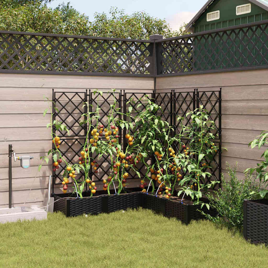 vidaXL Have Blomsterkrukke 5 pcs Sort Stål vidaXL Have Blomsterkrukke 5 pcs Sort Stål