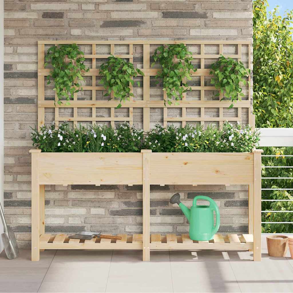 vidaXL Have Blomsterkrukke Beige 161 x 46 x 152,5 cm Massivt Fyrretræ vidaXL Have Blomsterkrukke Beige 161 x 46 x 152,5 cm Massivt Fyrretræ