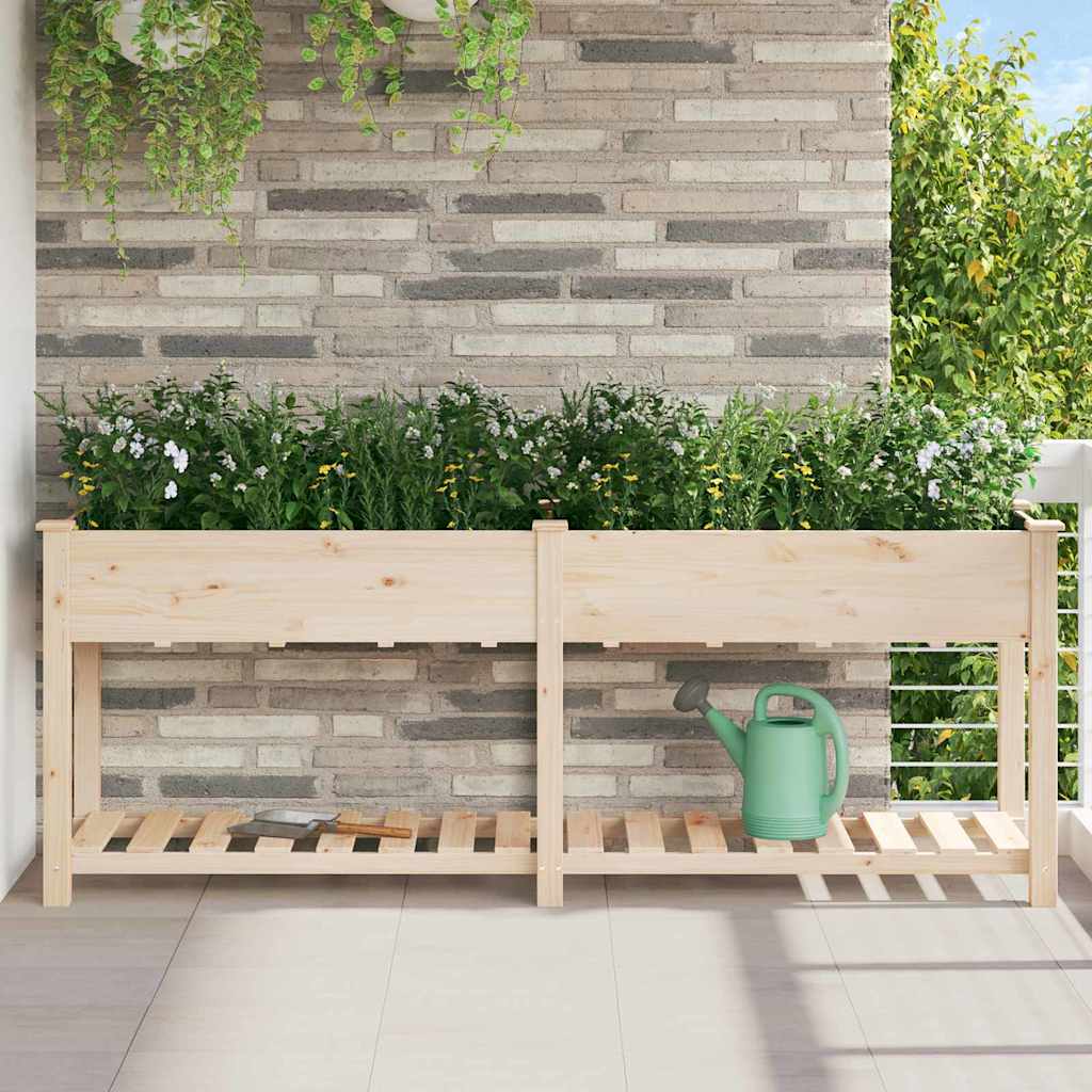 vidaXL Have Blomsterkrukke Beige 203 x 53 x 76.5 cm Massivt fyrretræ vidaXL Have Blomsterkrukke Beige 203 x 53 x 76.5 cm Massivt fyrretræ