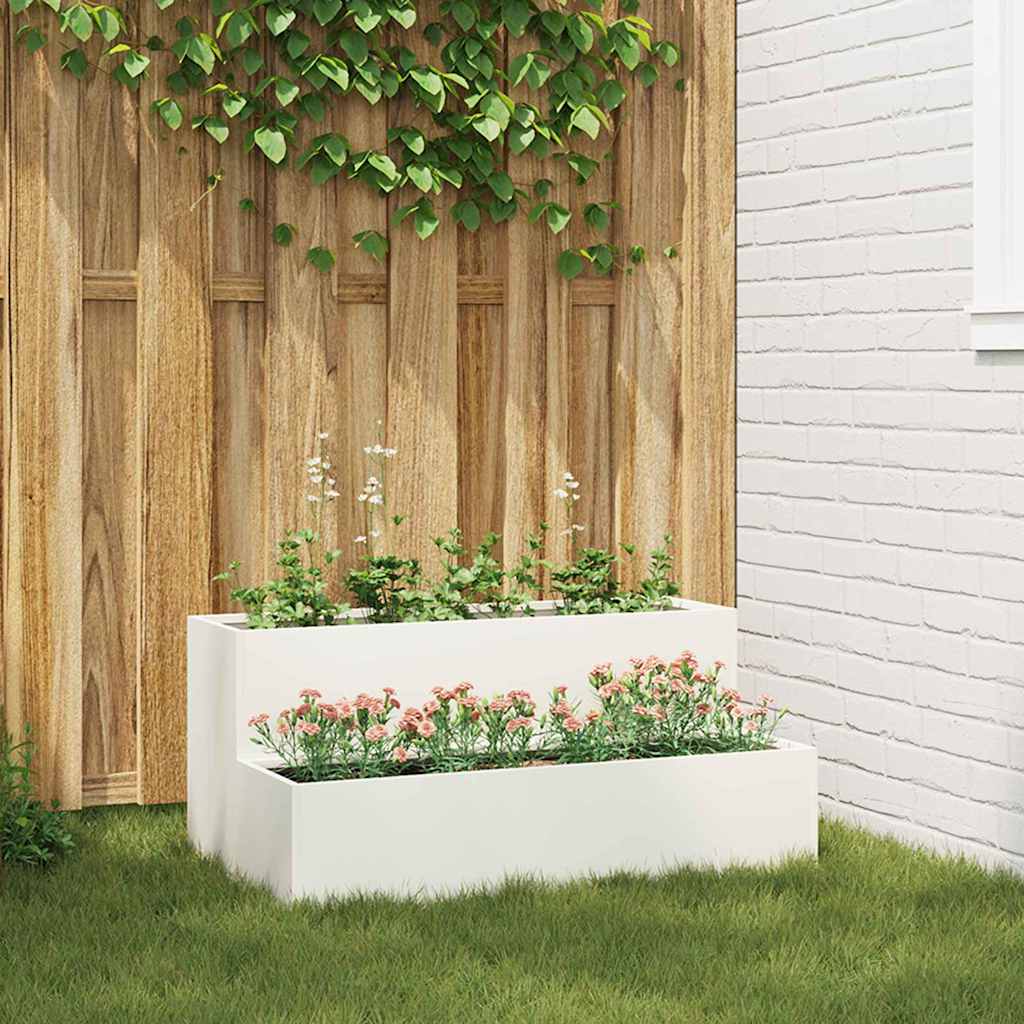 vidaXL Have Blomsterkrukke Hvid 100 x 60 x 45 cm Stål vidaXL Have Blomsterkrukke Hvid 100 x 60 x 45 cm Stål