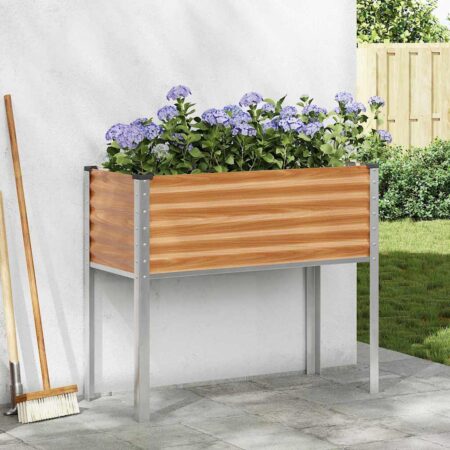 vidaXL Have Blomsterkrukke Lys Brun 100 x 45 x 90 cm Galvaniseret stål