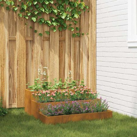 vidaXL Have Blomsterkrukke Rusten 90 x 90 x 35 cm Forvitret stål
