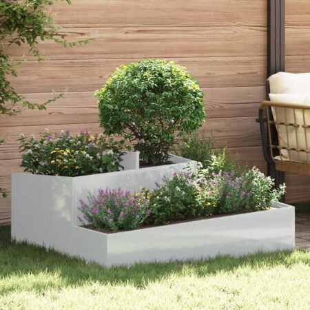 vidaXL Have Blomsterkrukke Sølv 100 x 100 x 50 cm Galvaniseret stål