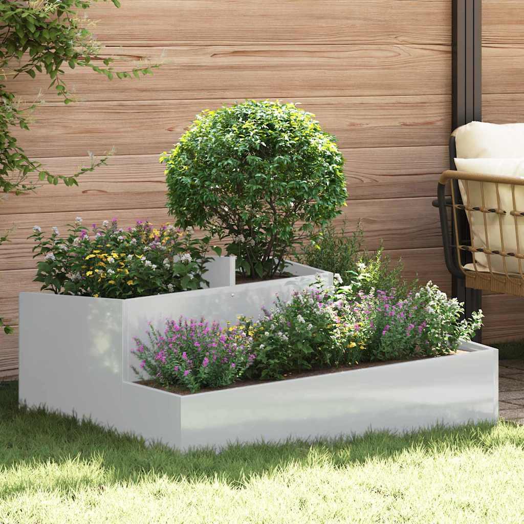 vidaXL Have Blomsterkrukke Sølv 100 x 100 x 50 cm Galvaniseret stål vidaXL Have Blomsterkrukke Sølv 100 x 100 x 50 cm Galvaniseret stål