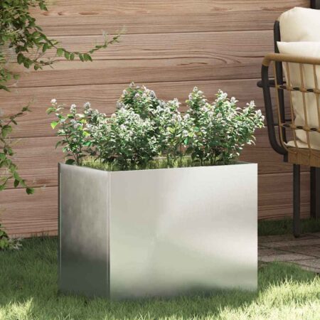 vidaXL Have Blomsterkrukke Sølv 50 x 32 x 40 cm Galvaniseret stål