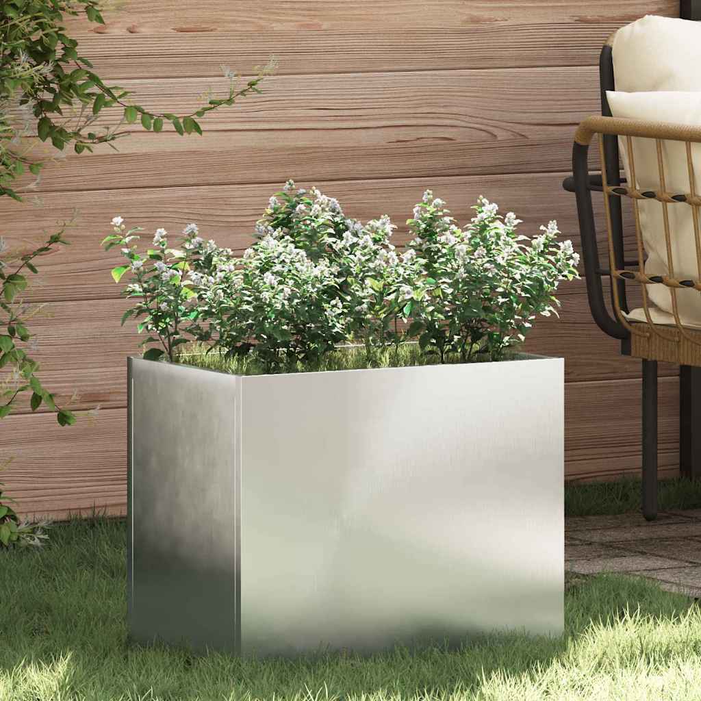 vidaXL Have Blomsterkrukke Sølv 50 x 32 x 40 cm Galvaniseret stål vidaXL Have Blomsterkrukke Sølv 50 x 32 x 40 cm Galvaniseret stål