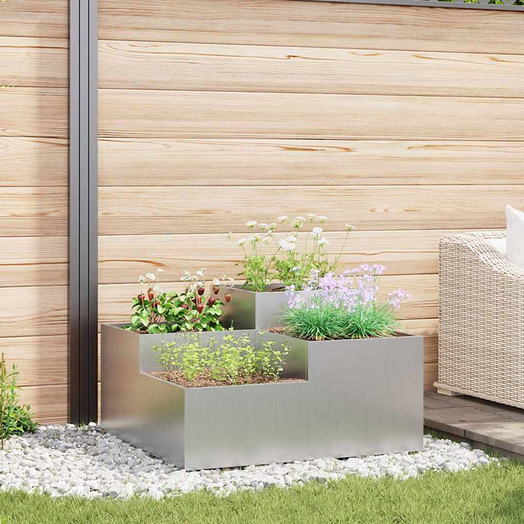 vidaXL Have Blomsterkrukke Sølv 80 x 80 x 48 cm Galvaniseret stål vidaXL Have Blomsterkrukke Sølv 80 x 80 x 48 cm Galvaniseret stål