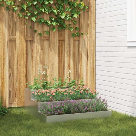 vidaXL Have Blomsterkrukke Sølv 90 x 90 x 35 cm Galvaniseret stål