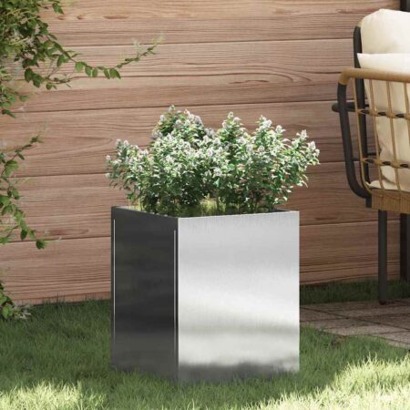 vidaXL Have Blomsterkrukke Sølv Rustfrit stål