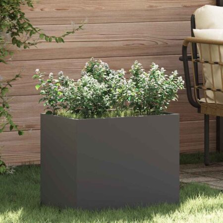 vidaXL Have Blomsterkrukke Sort 50 x 32 x 40 cm Koldvalset stål