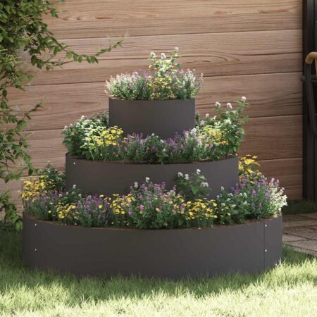 vidaXL Have Blomsterkrukke Sort 90 x 90 x 20 cm Koldvalset stål