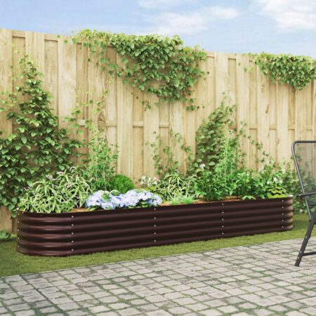 vidaXL Have Højbed Brun 320x80x44 cm Galvaniseret Stål