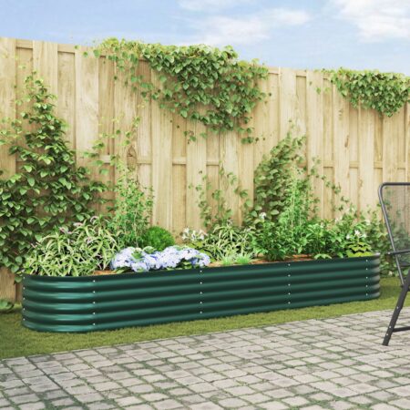 vidaXL Have Højbed Grøn 320x80x44 cm i Galvaniseret Stål