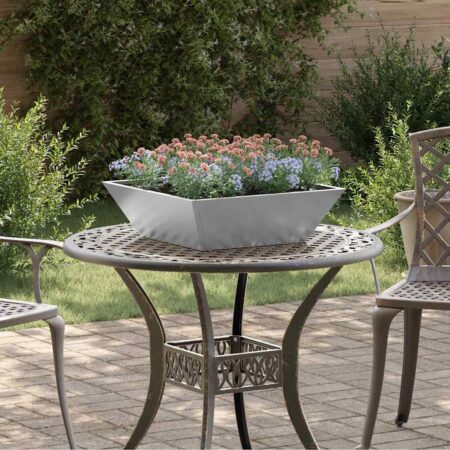 vidaXL Have Skål Krukke 5 pcs Sølv 50 x 50 x 15 cm Galvaniseret stål