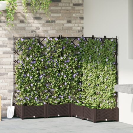 vidaXL Havekrukke med espalier 5 dele Brun 120x120x125,5 cm