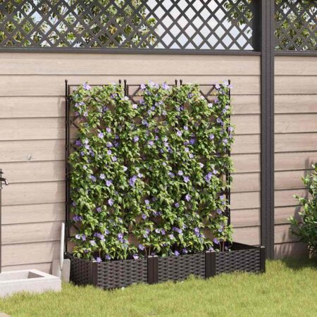 vidaXL Havekrukke med trellis 3 pcs Brun 120 x 40 x 125.5 cm PP