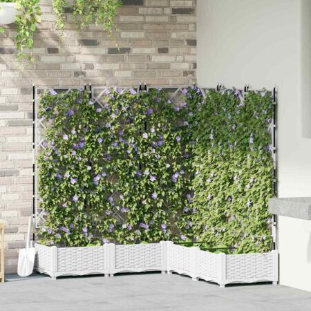 vidaXL Havekrukke med trellis 5 pcs Hvid 120 x 120 x 125.5 cm PP
