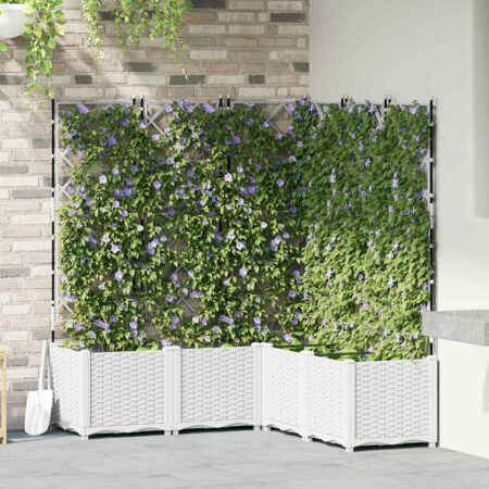 vidaXL Havekrukke med trellis 5 pcs Hvid 120 x 120 x 143 cm PP