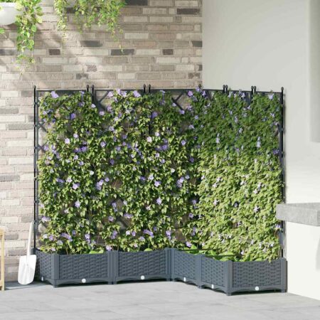 vidaXL Havekrukke med trellis 5 pcs Lysegrå 120 x 120 x 125.5 cm PP