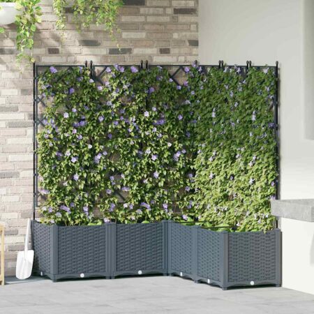 vidaXL Havekrukke med trellis 5 pcs Lysegrå 120 x 120 x 143 cm PP