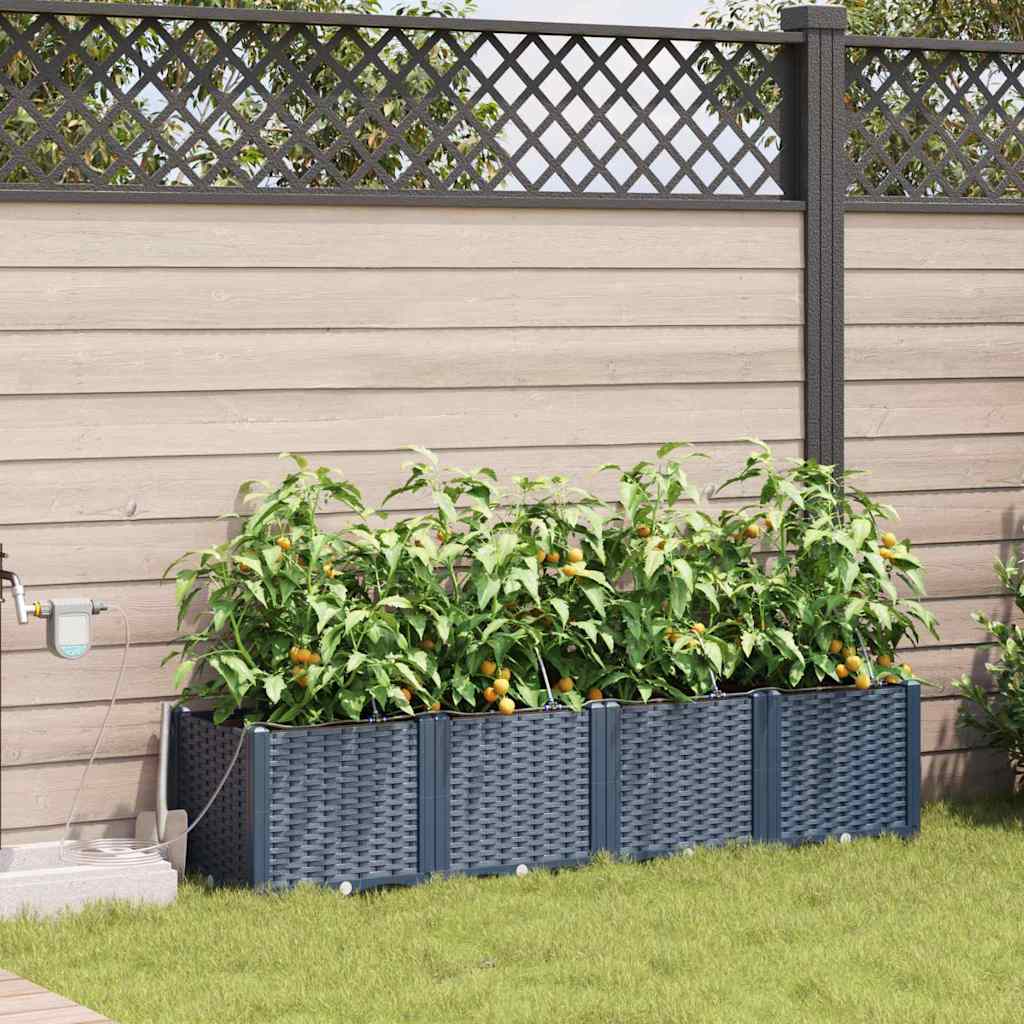 vidaXL Havekrukker Grå 160 x 40 x 37,5 cm Stål vidaXL Havekrukker Grå 160 x 40 x 37,5 cm Stål