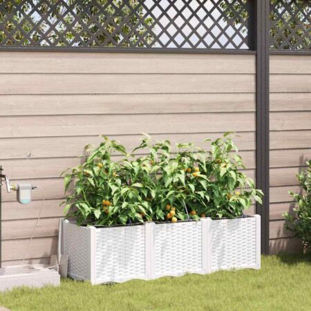 vidaXL Havekrukker Hvid 120 x 40 x 37,5 cm Stål