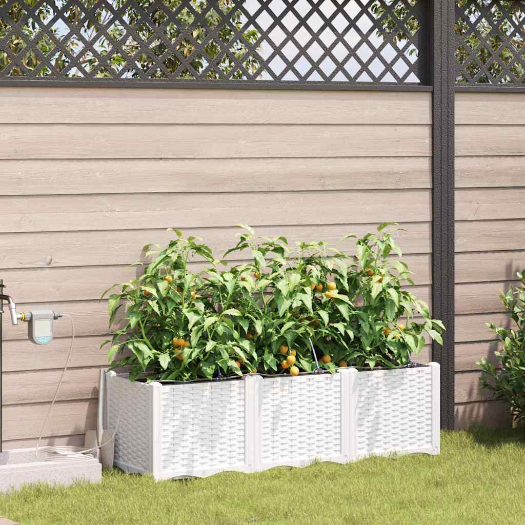 vidaXL Havekrukker Hvid 120 x 40 x 37,5 cm Stål vidaXL Havekrukker Hvid 120 x 40 x 37,5 cm Stål