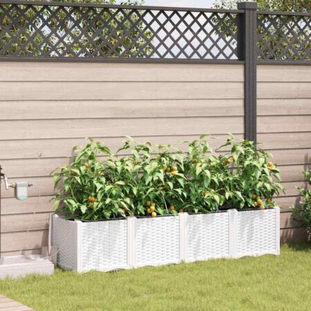 vidaXL Havekrukker Hvid 160 x 40 x 37,5 cm Stål