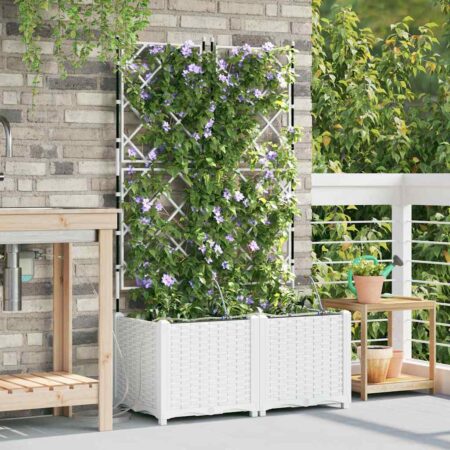 vidaXL Havekrukker Hvid 80 x 40 x 142 cm Stål