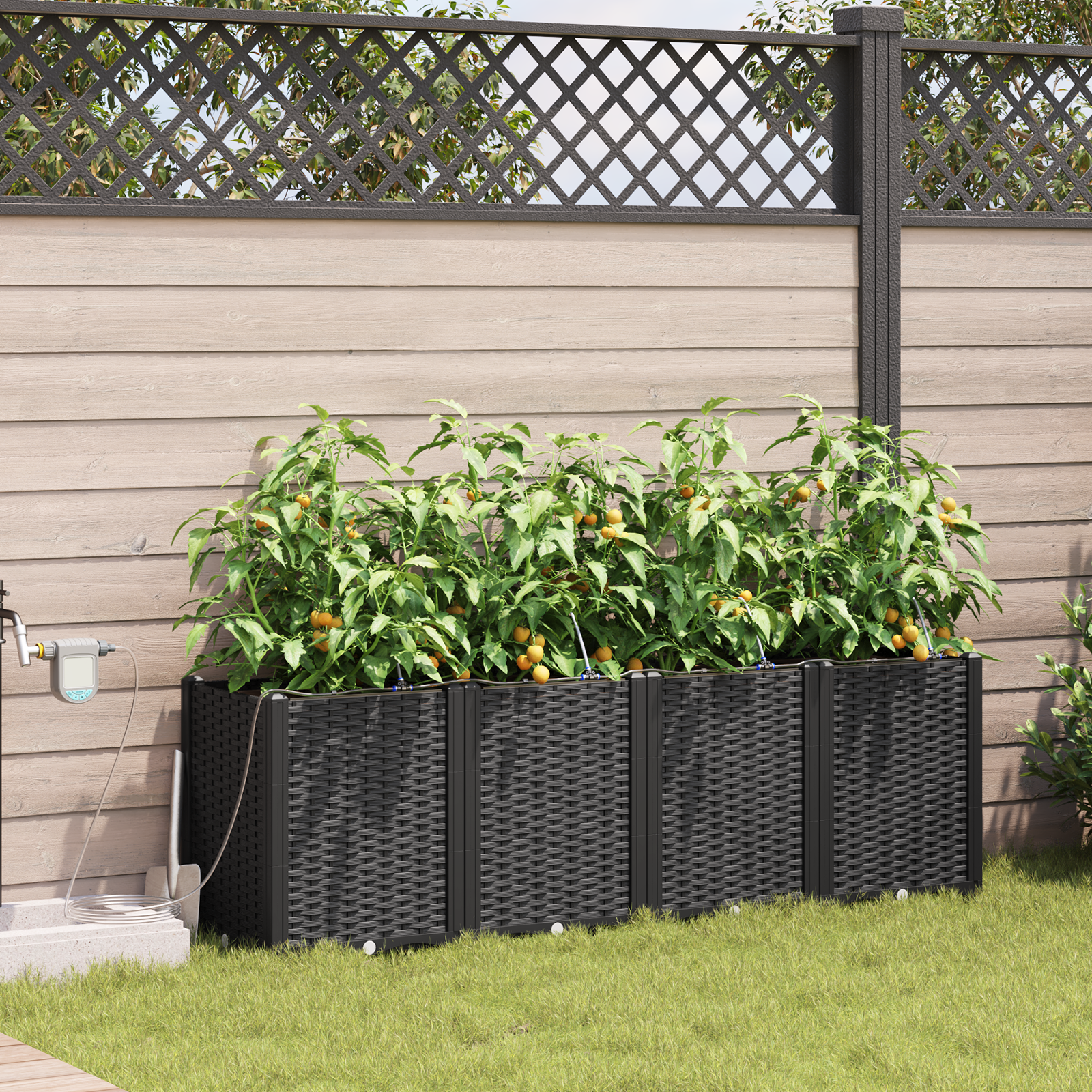 vidaXL Havekrukker Sort 160 x 40 x 52 cm Stål vidaXL Havekrukker Sort 160 x 40 x 52 cm Stål