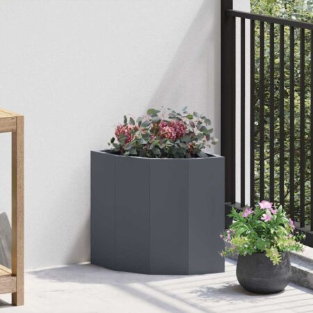 vidaXL Hjørne Plantekasse Antracit 30 x 30 x 35 cm Stål