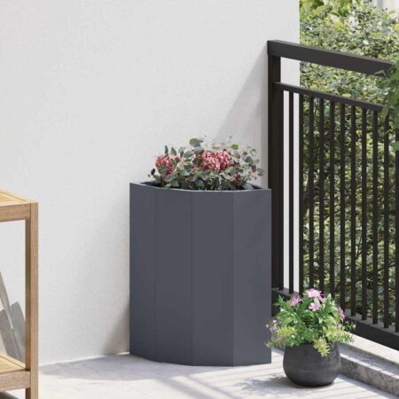 vidaXL Hjørne Plantekasse Antracit 30 x 30 x 50 cm Stål