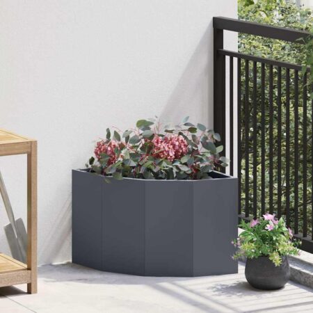 vidaXL Hjørne Plantekasse Antracit 45 x 45 x 35 cm Stål