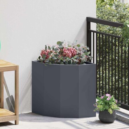vidaXL Hjørne Plantekasse Antracit 45 x 45 x 50 cm Stål
