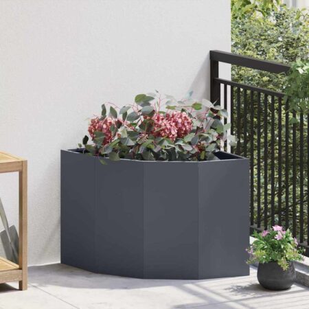 vidaXL Hjørne Plantekasse Antracit 60 x 60 x 50 cm Stål