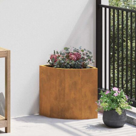 vidaXL Hjørne Plantekasse Rusten 30 x 30 x 35 cm Forvitret stål