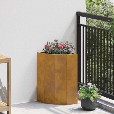 vidaXL Hjørne Plantekasse Rusten 30 x 30 x 50 cm Forvitret stål