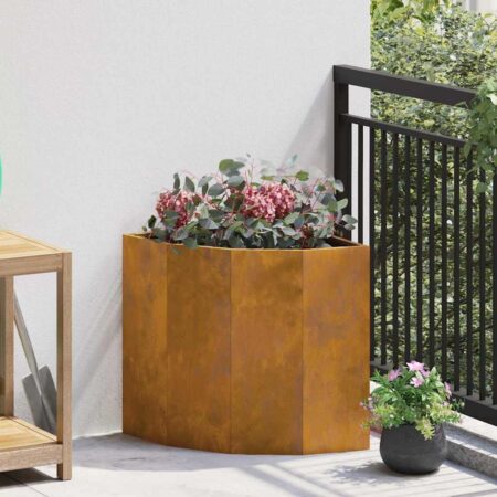 vidaXL Hjørne Plantekasse Rusten 45 x 45 x 50 cm Forvitret stål