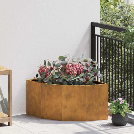 vidaXL Hjørne Plantekasse Rusten 60 x 60 x 35 cm Forvitret stål