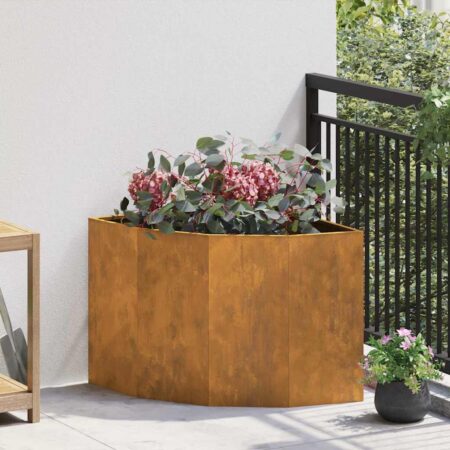 vidaXL Hjørne Plantekasse Rusten 60 x 60 x 50 cm Forvitret stål