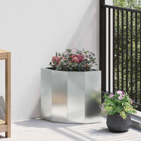 vidaXL Hjørne Plantekasse Sølv 30 x 30 x 35 cm Galvaniseret stål