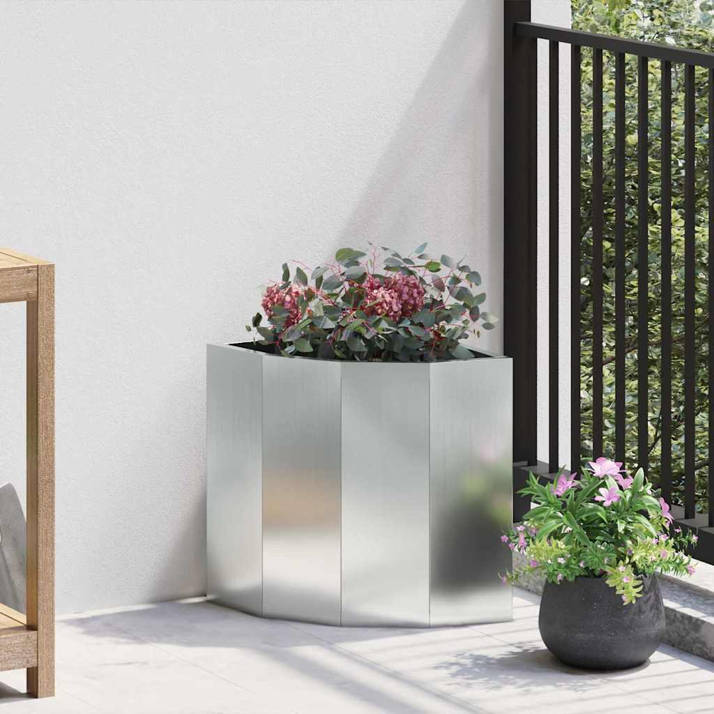 vidaXL Hjørne Plantekasse Sølv 30 x 30 x 35 cm Galvaniseret stål vidaXL Hjørne Plantekasse Sølv 30 x 30 x 35 cm Galvaniseret stål