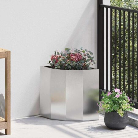 vidaXL Hjørne Plantekasse Sølv 30 x 30 x 35 cm Rustfrit stål