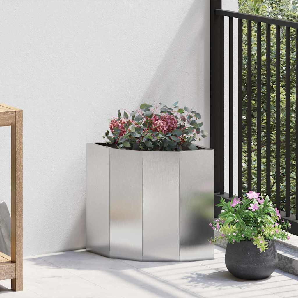 vidaXL Hjørne Plantekasse Sølv 30 x 30 x 35 cm Rustfrit stål vidaXL Hjørne Plantekasse Sølv 30 x 30 x 35 cm Rustfrit stål