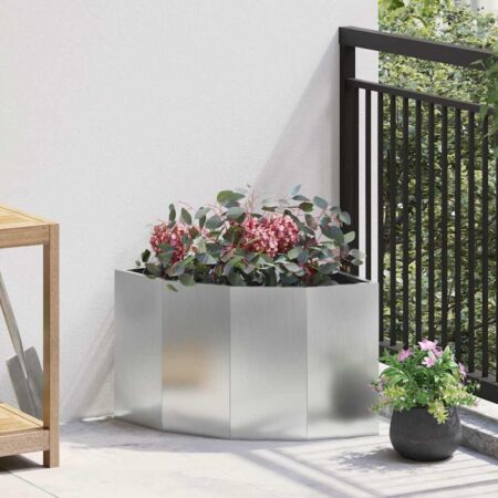 vidaXL Hjørne Plantekasse Sølv 45 x 45 x 35 cm Galvaniseret stål